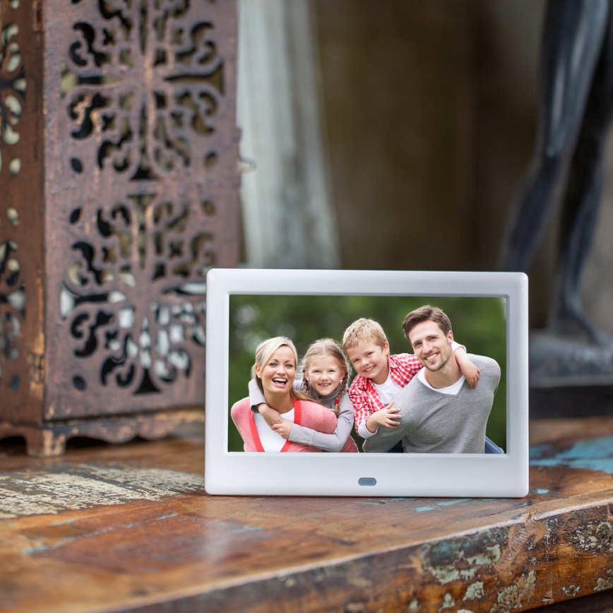 Ramă foto digitală cu difuzor 230V albă Sencor + telecomandă