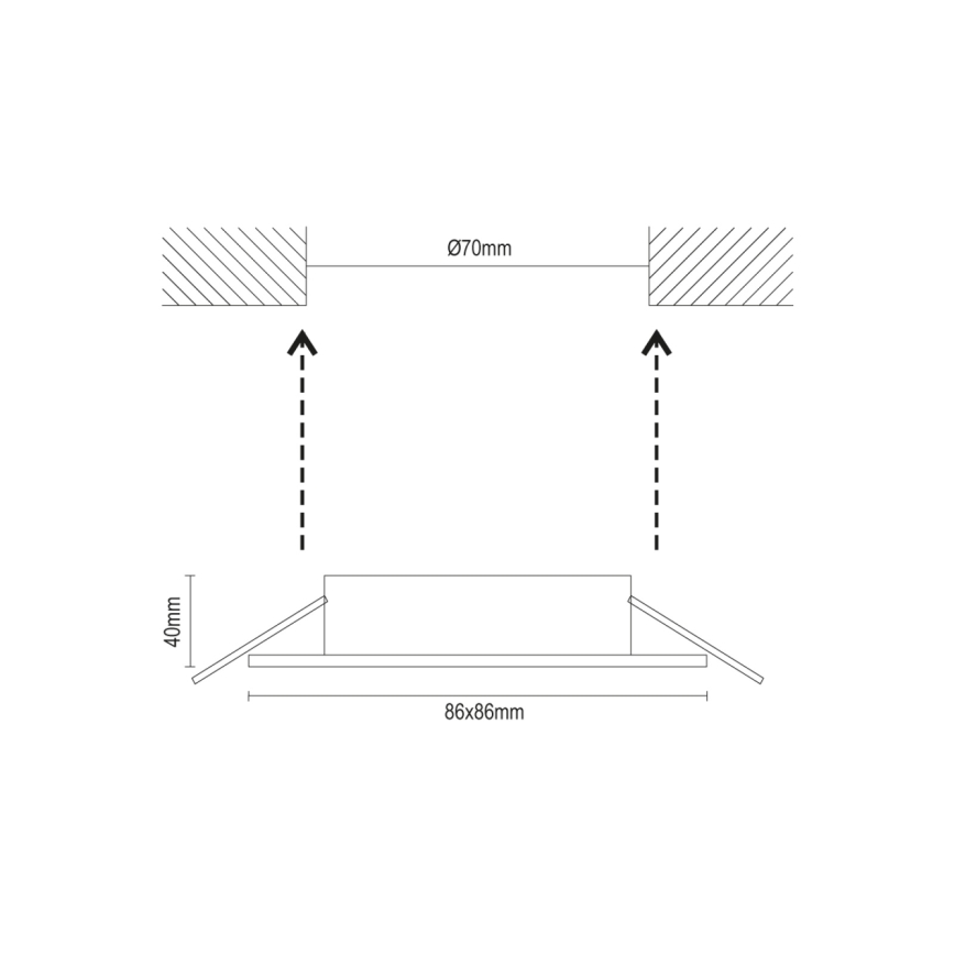 Ramă pentru spot încastrat GU10 8,6x8,6 cm albă