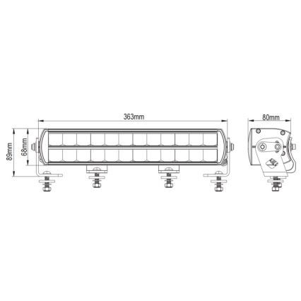 Rampă luminoasă LED pentru autovehicule BLACK OFF ROAD LED/120W/9-36V IP69 6000K