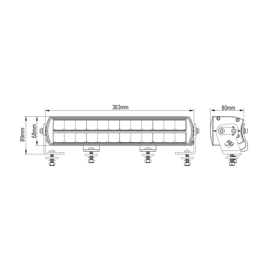 Rampă luminoasă LED pentru autovehicule BLACK OFF ROAD LED/120W/9-36V IP69 6000K