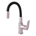 RAV Slezák CO119.0/15 - Baterie pentru chiuvetă COLORADO cu braț flexibil, 25 cm, negru/crom lucios