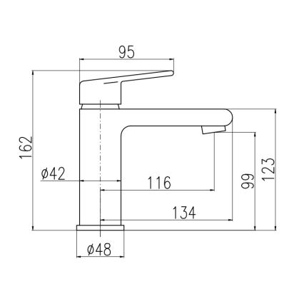 RAV Slezák CO128.0CMATZ - Baterie pentru lavoar COLORADO, 16,2 cm, negru/auriu