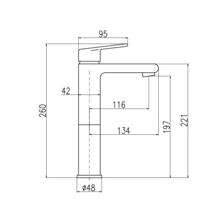 RAV Slezák CO130.0 - Baterie pentru lavoar COLORADO, 26 cm, crom lucios