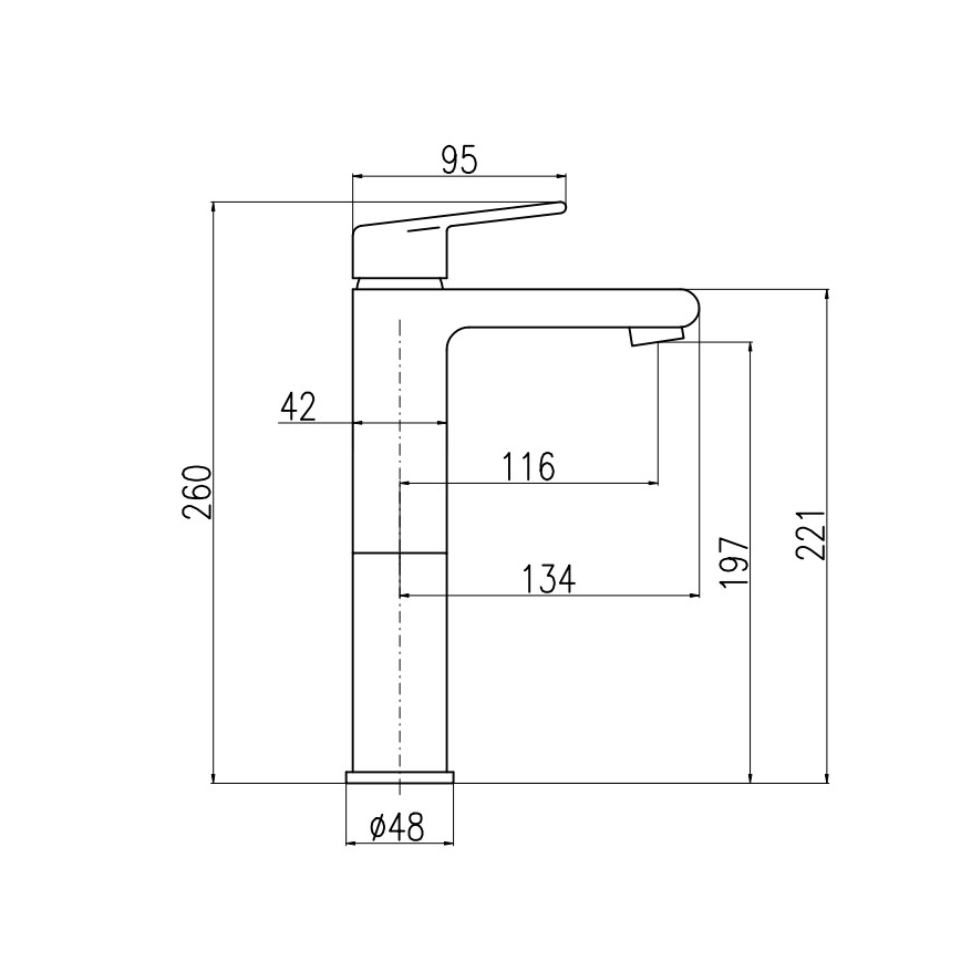RAV Slezák CO130.0 - Baterie pentru lavoar COLORADO, 26 cm, crom lucios