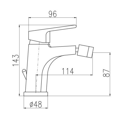 RAV Slezák CO145.0 - Baterie pentru bideu + ventil de scurgere COLORADO 14,3 cm, crom lucios