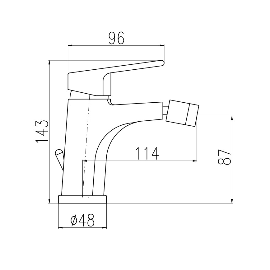 RAV Slezák CO145.0 - Baterie pentru bideu + ventil de scurgere COLORADO 14,3 cm, crom lucios