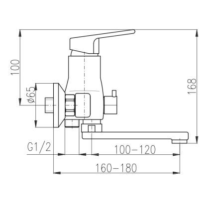 RAV Slezák CO151.5 - Baterie pentru cadă COLORADO, crom lucios