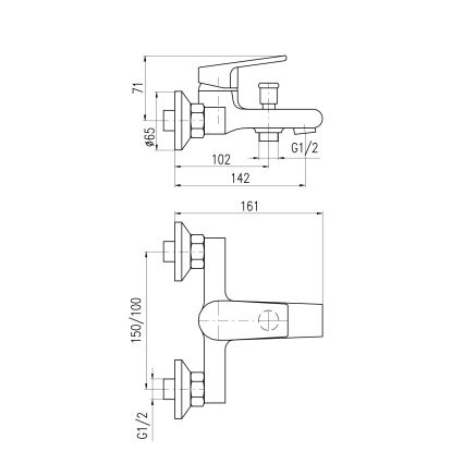 RAV Slezák CO154.5CMATZ - Baterie pentru cadă COLORADO negru/auriu