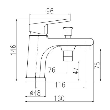 RAV Slezák COLORADO CO148.0 - Baterie pentru cadă, 14,6 cm, crom lucios