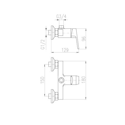 RAV Slezák COLORADO CO182.5 - baterie de duș, crom lucios