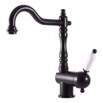 RAV Slezák L508.0/8CMAT - Baterie pentru chiuvetă/lavoar LABE RETRO 25,6 cm negru mat