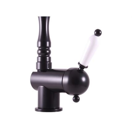 RAV Slezák L508.0/8CMAT - Baterie pentru chiuvetă/lavoar LABE RETRO 25,6 cm negru mat