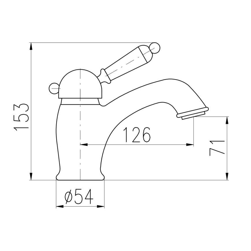 RAV Slezák L526.0CMAT - Baterie pentru lavoar LABE RETRO 15,3 cm negru mat