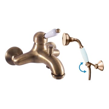 RAV Slezák L554.5/2SM - Set pentru cadă cu baterie LABE RETRO, alamă antichizată