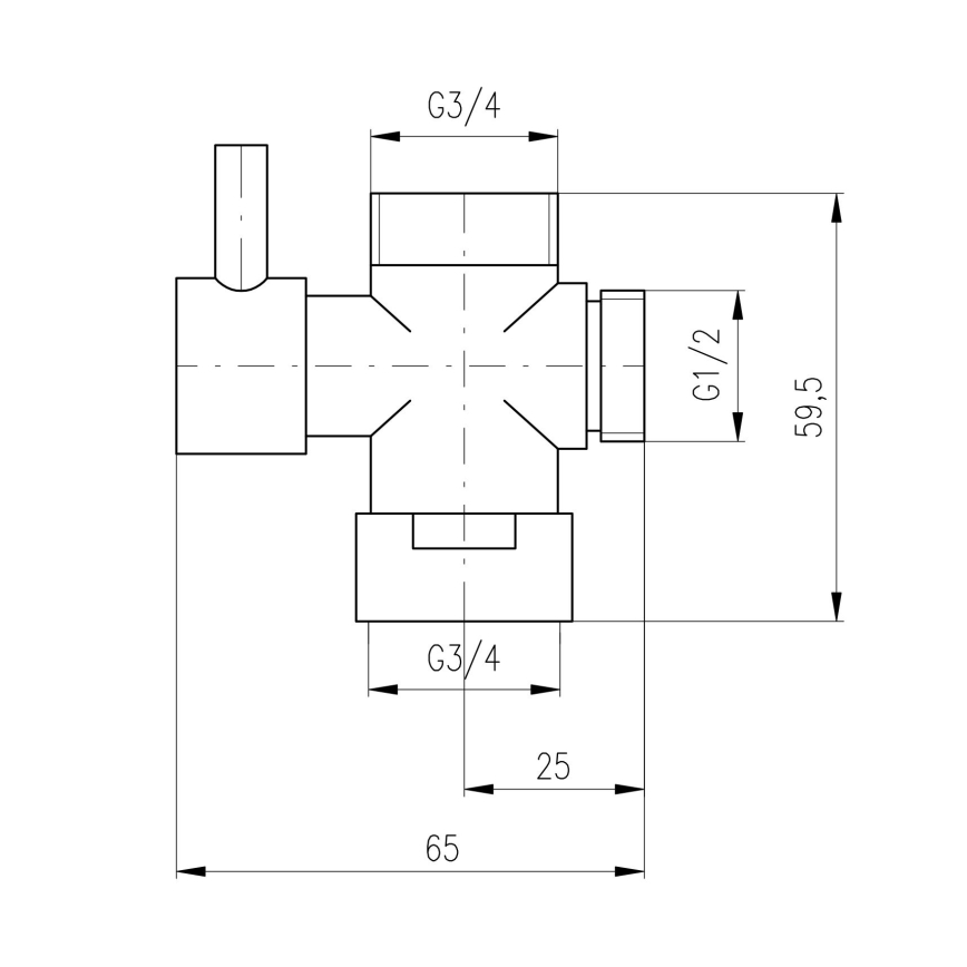 RAV Slezák MD0629 - Comutator ceramic pentru bară de duș, crom lucios