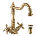 RAV Slezák MK121.0/8SM - Baterie pentru chiuvetă/lavoar + pipă MORAVA RETRO 22,4 cm alamă antichizată