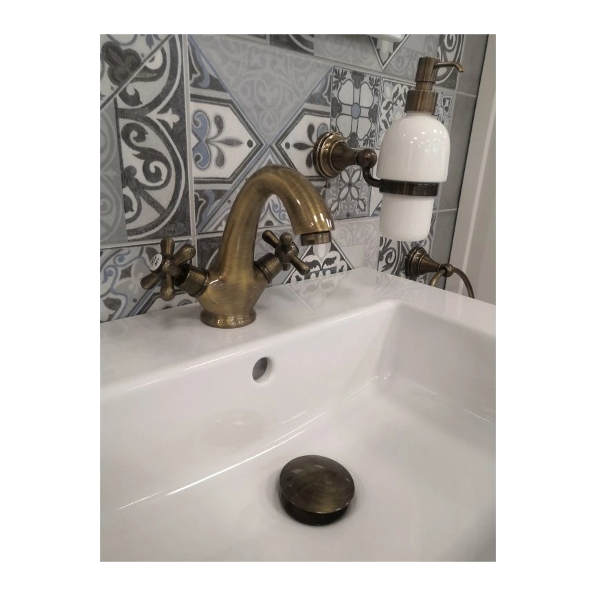 RAV Slezák MK128.0SM - Baterie pentru lavoar MORAVA RETRO, 16 cm, alamă antichizată