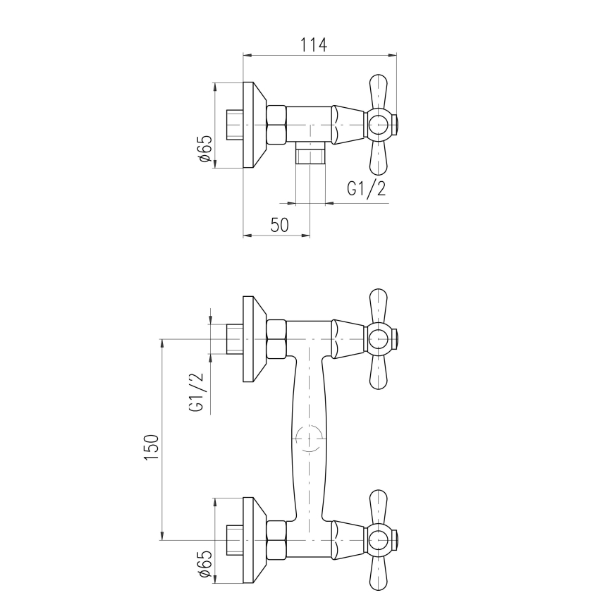RAV Slezák MK180.5 - Baterie de duș MORAVA, crom lucios