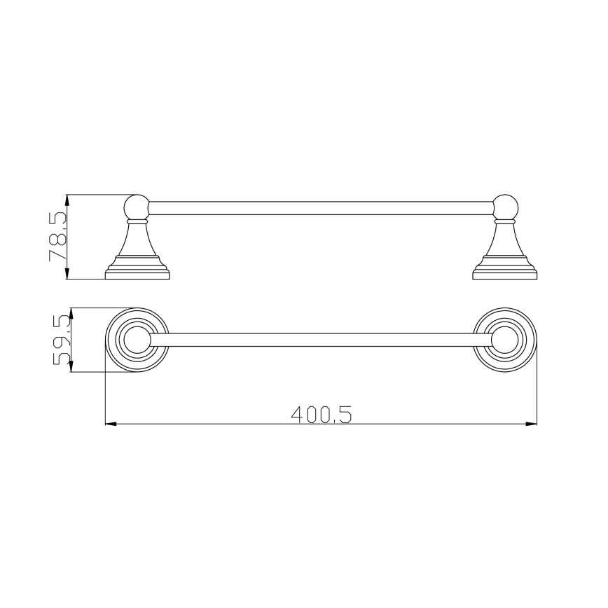 RAV Slezák MKA0701/40SM 40 cm - Cuier de perete pentru prosoape MORAVA RETRO 40 cm alamă antichizată