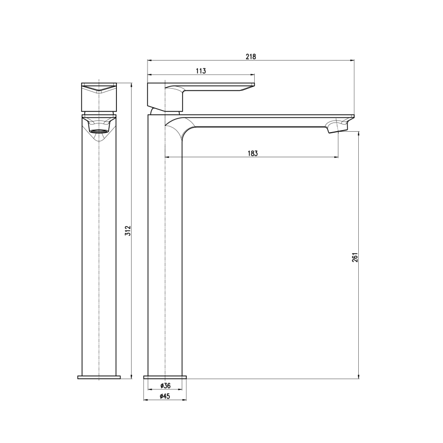 RAV Slezák NL130.0BMAT - baterie pentru lavoar NIL, 31,2 cm, alb mat