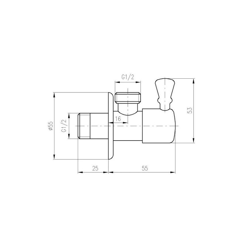 RAV Slezák RV0112 - Ventil colțar RETRO crom lucios