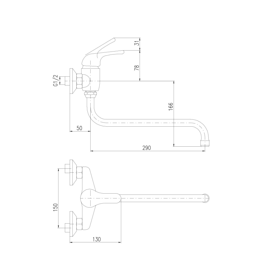 RAV Slezák SA001.5/22 - baterie pentru chiuvetă/lavoar SAZAVA, crom lucios