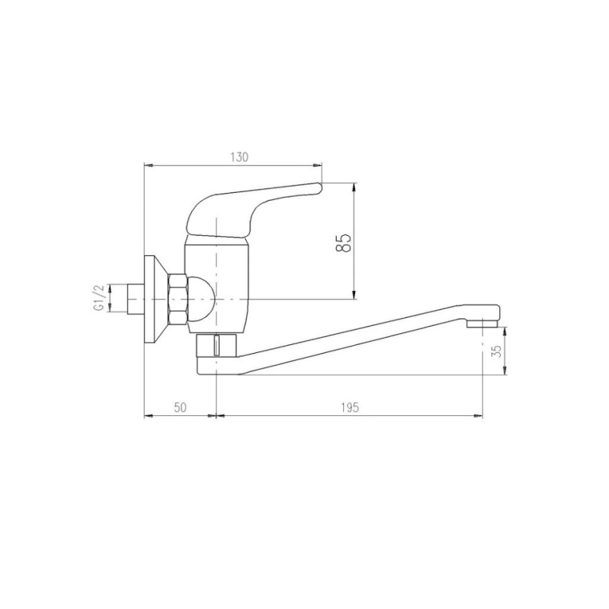 RAV Slezák SA001.5/26 - Baterie pentru chiuvetă/lavoar SAZAVA, crom lucios