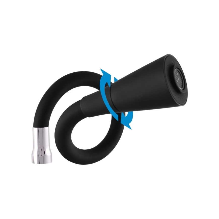 RAV Slezák SA002.5/13 - Baterie pentru chiuvetă SAZAVA, 32,3 cm, negru/crom lucios