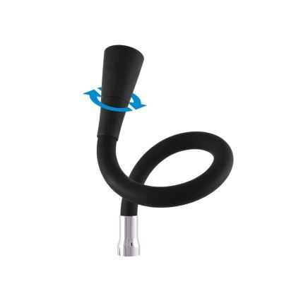 RAV Slezák SA006.0/13 - Baterie pentru chiuvetă SAZAVA cu braț flexibil, 35,6 cm, negru/crom lucios