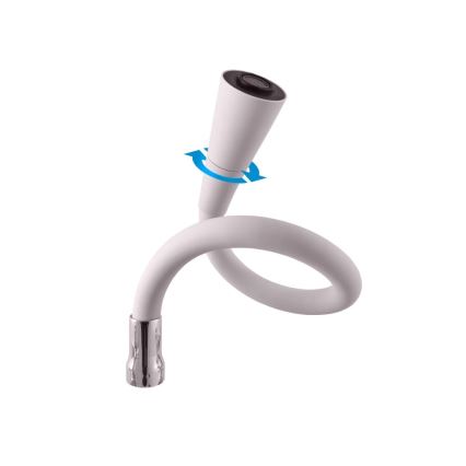 RAV Slezák SA006.0/13S - Baterie pentru chiuvetă SAZAVA cu pipa flexibilă, 35,6 cm, gri/crom lucios