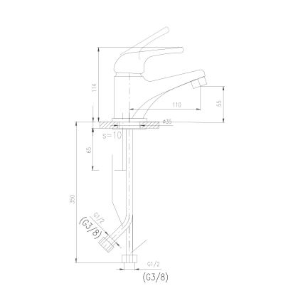 RAV Slezák SAJ026.0 - Baterie pentru lavoar JUNIOR 11,4 cm roșu/galben