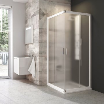 Ravak 1LV40100ZG - Cabină de duș unghiulară BLIX, din 4 piese, 80x80 cm, albă