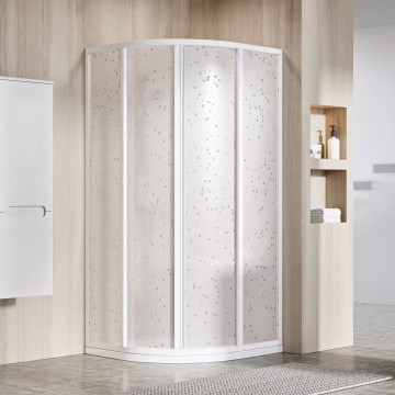 Ravak 3114O10211 - Cabină de duș SUPERNOVA, cu 4 elemente, în formă de sfert de cerc, 80x80 cm, albă