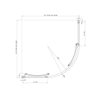 Ravak 3114O10211 - Cabină de duș SUPERNOVA, cu 4 elemente, în formă de sfert de cerc, 80x80 cm, albă