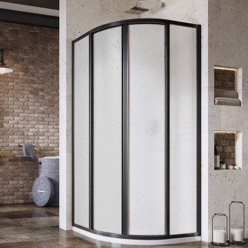 Ravak 3114O30211 - Cabină de duș SUPERNOVA, cu 4 elemente, în formă de sfert de cerc, 80x80 cm, negru