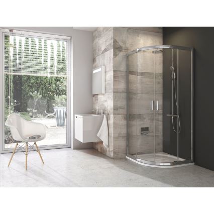 Ravak 3B240C00Z1 - Cabină de duș BLIX, cu 4 elemente, în formă de sfert de cerc, 80 x 80 cm, crom lucios
