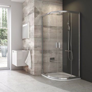 Ravak 3B240C00Z1 - Cabină de duș semirotundă BLIX 80x80 cm, 4 elemente, crom lucios