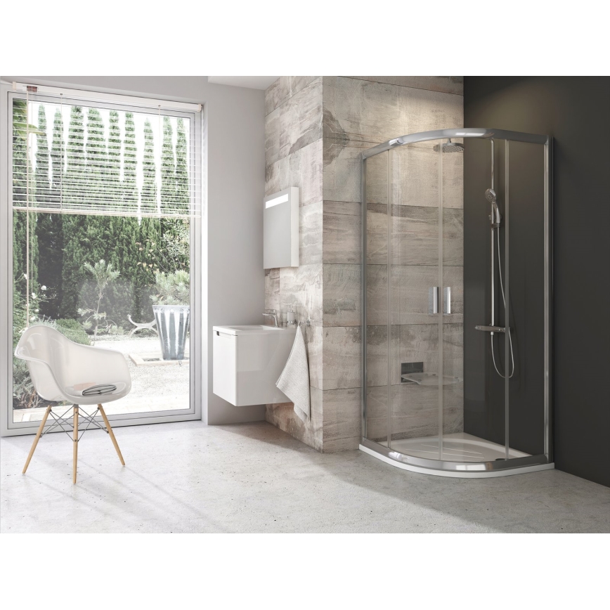 Ravak 3B240C00Z1 - Cabină de duș semirotundă BLIX 80x80 cm, 4 elemente, crom lucios