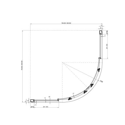Ravak 3B240U00ZG - Cabină de duș în formă de sfert de cerc BLIX, 4 piese, 80x80 cm, satinată