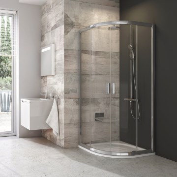 Ravak 3B270C00Z1B - Cabină de duș BLIX semirotundă, 4 elemente, 90 x 90 cm, crom lucios