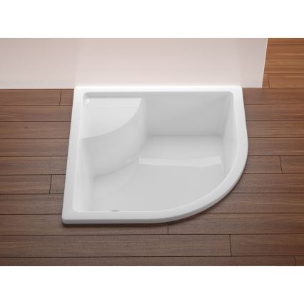 Ravak A217001020 - Cadă de duș în formă de sfert de cerc SABINA 90x90 cm albă