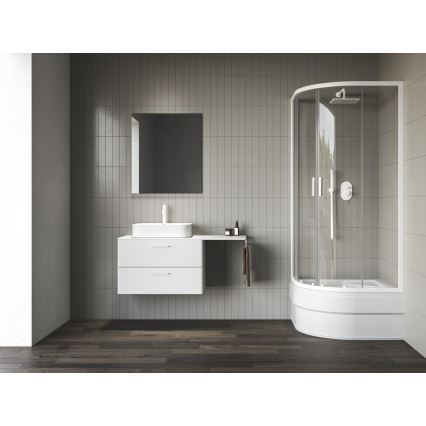Ravak A217001020 - Cadă de duș în formă de sfert de cerc SABINA 90x90 cm albă