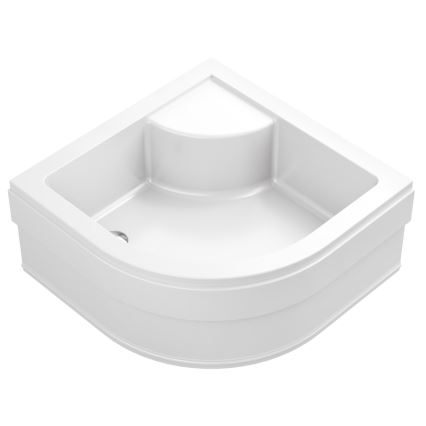 Ravak A217001020 - Cadă de duș în formă de sfert de cerc SABINA 90x90 cm albă