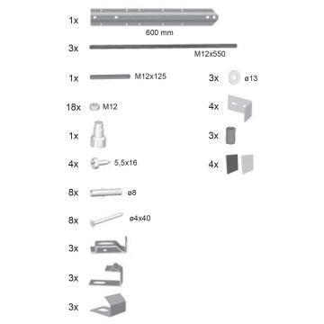 Ravak B23000100N - Set de montaj pentru panouri la căzi ROSA, 67 buc.