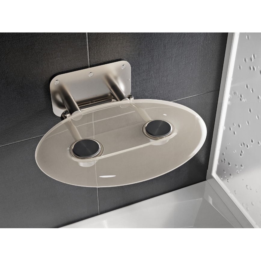 Ravak B8F0000048 - Scaun de duș rabatabil OVO, inox