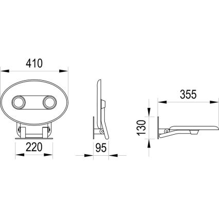 Ravak B8F0000049 - Scaun rabatabil pentru duș OVO din inox