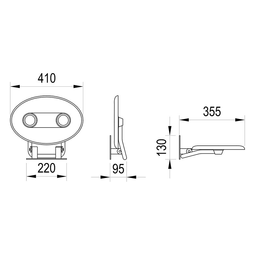 Ravak B8F0000049 - Scaun rabatabil pentru duș OVO din inox
