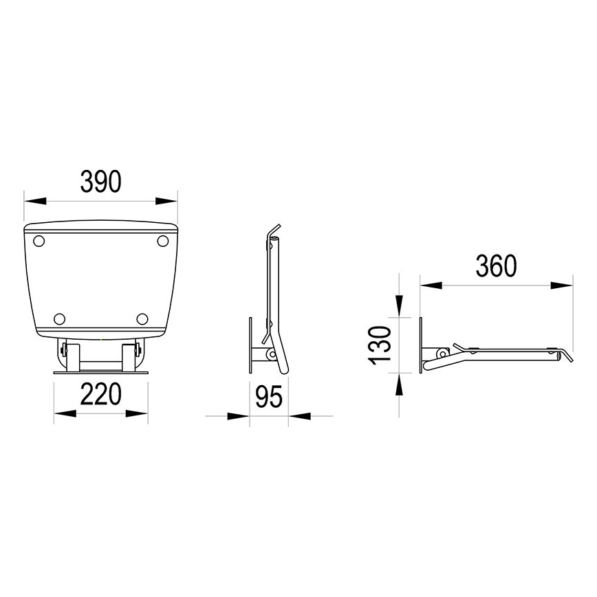 Ravak B8F0000051 - Scaun rabatabil pentru duș OVO din inox