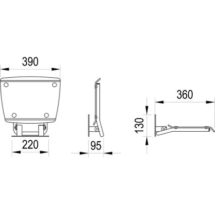 Ravak B8F0000052 - Scaun rabatabil pentru duș OVO, din oțel inoxidabil