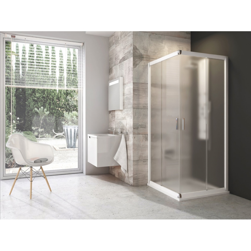 Ravak BLIX 1LV40100ZG - cabină de duș colțară, cu 4 piese, 80x80 cm, albă